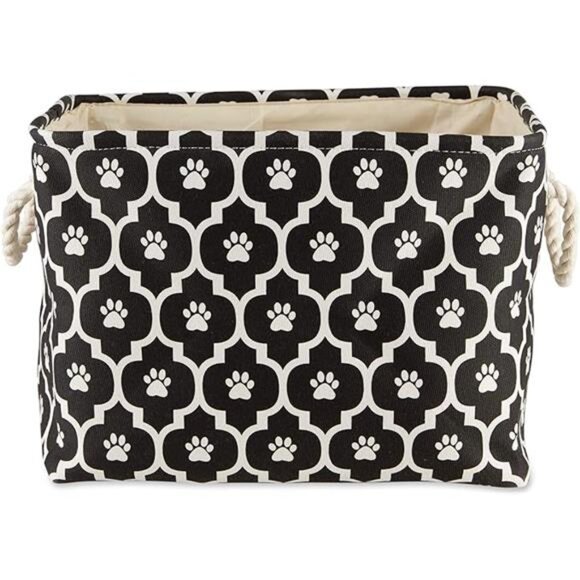 Pet Storage Collection Lattice Paw Print, Small Rectangle, Black - Picture 7 of 7